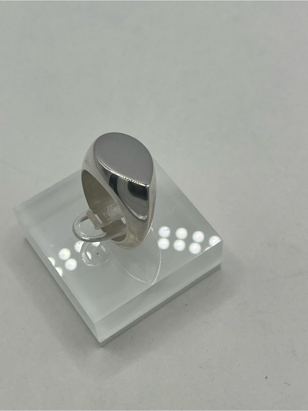 Polished Silver Teardrop Signet Ring - Women Jewelry Rings